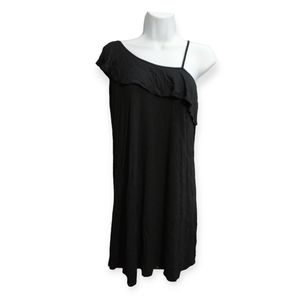 Little Black Dress One shoulder Ruffle Dress sz M